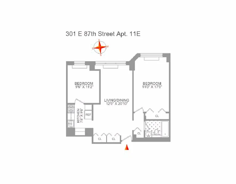 301 East 87th Street, 11E | floorplan | View 9
