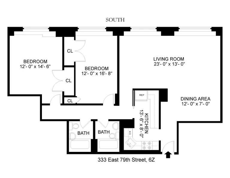 340 East 80th Street, 6Z | floorplan | View 7