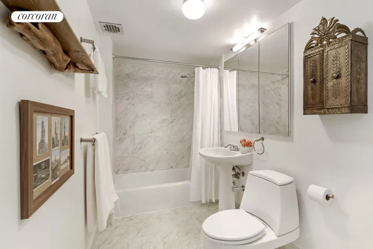 New York City Real Estate | View 270 5th Street, 1C | Marble Bathroom | View 7