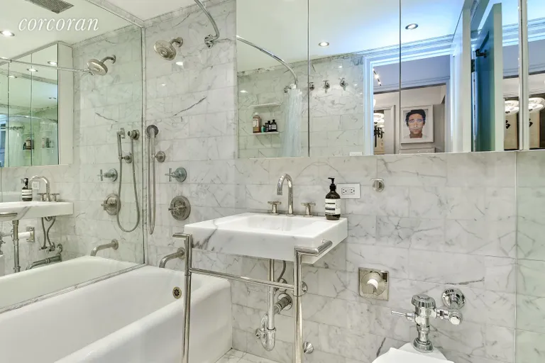 New York City Real Estate | View 470 West 24th Street, 4G | White Carrara Marble and Kallista Hardware  | View 6