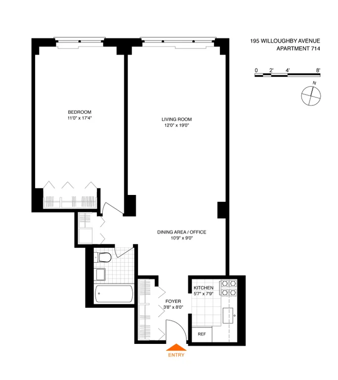 195 Willoughby Avenue, 714 | floorplan | View 8