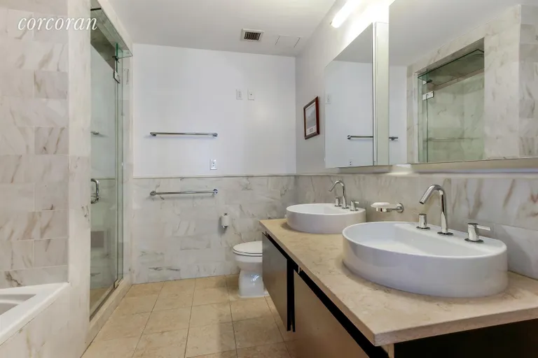 New York City Real Estate | View 50 West 15th Street, 2C | Master Bath with Steam Shower, Tub and Dual Sinks! | View 6