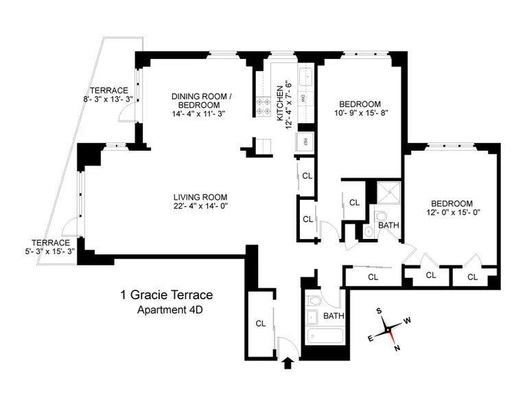 1 Gracie Terrace, 4D | floorplan | View 10
