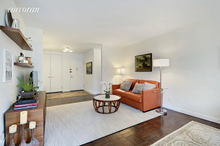 New York City Real Estate | View 400 East 56th Street, 20C | Living Room and Entry Foyer | View 2