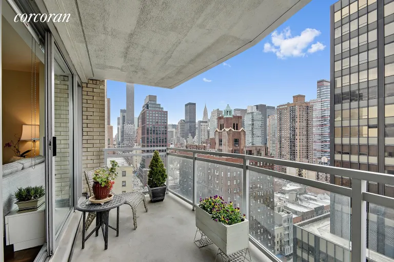New York City Real Estate | View 400 East 56th Street, 20C | Extra Large Balcony | View 8