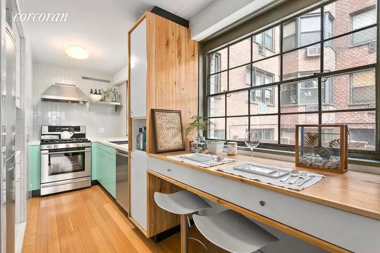New York City Real Estate | View 142 East 16th Street, 2G | Windowed kitchen and dining area. | View 2