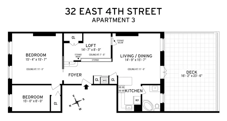 32 East 4th Street, 3 FL | floorplan | View 7