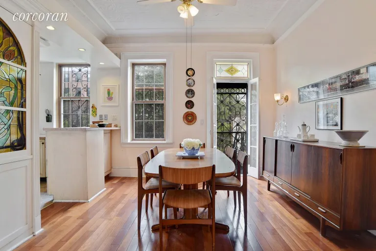 New York City Real Estate | View 225 Bergen Street | Dining room/kitchen with access to terrace | View 4