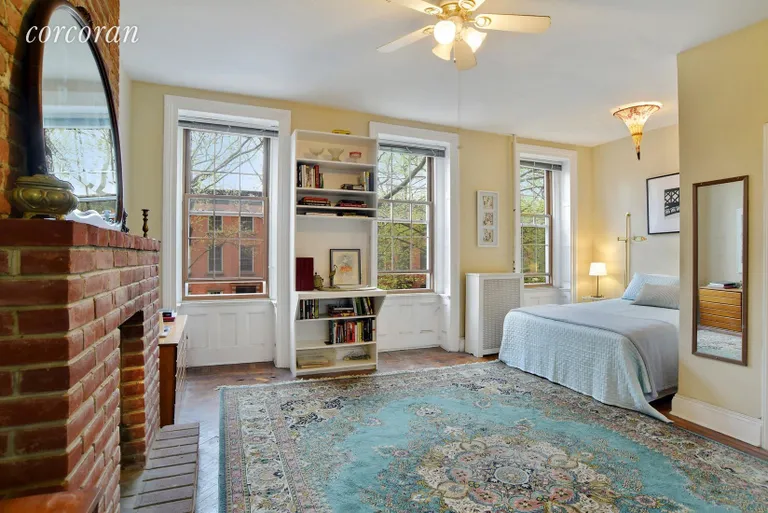 New York City Real Estate | View 225 Bergen Street | Master Bedroom with working wood burning fireplace | View 6