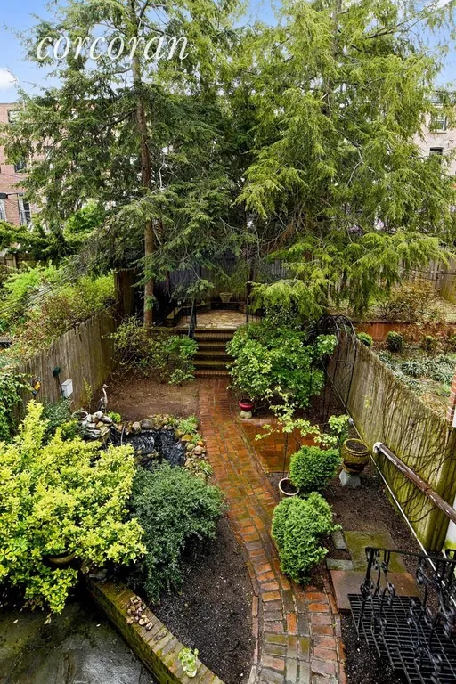 New York City Real Estate | View 225 Bergen Street | Landscaped Garden with Koi Pond | View 9