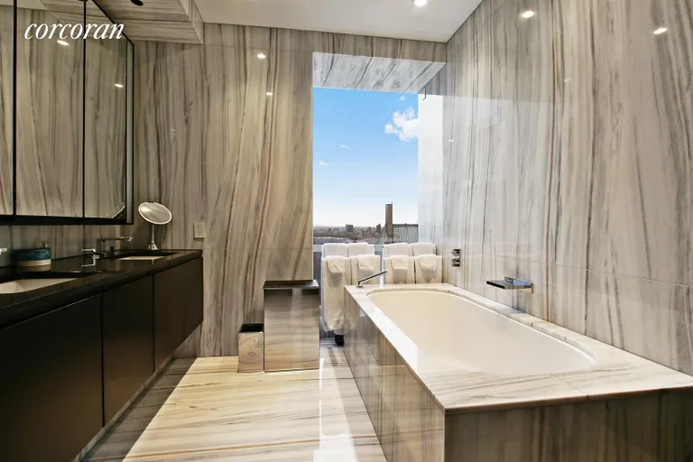 New York City Real Estate | View 157 West 57th Street, 45C | Master Bathroom | View 6