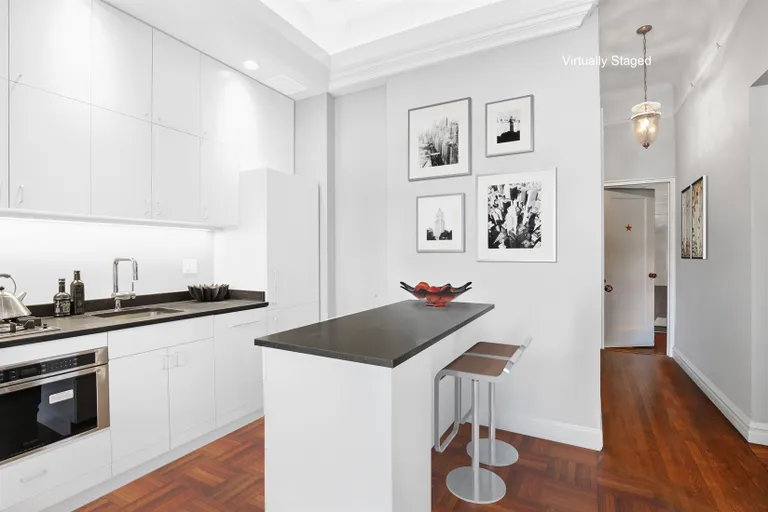 New York City Real Estate | View 11 West 81st Street, 4B | Open Kitchen with breakfast bar | View 4