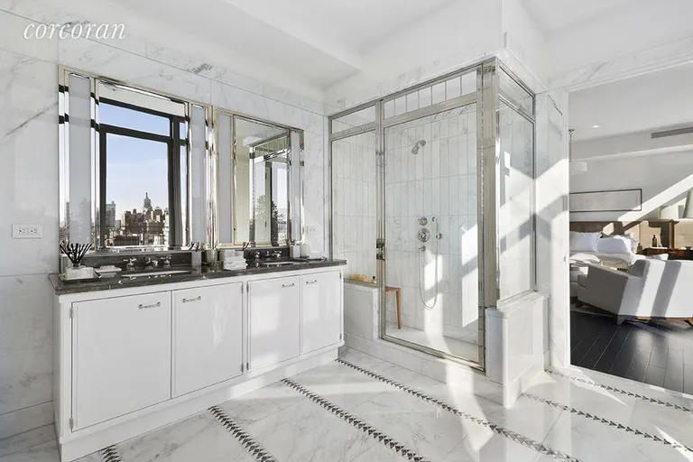 New York City Real Estate | View 155 West 11th Street, PH East | Windowed master bath with heated floors  | View 11