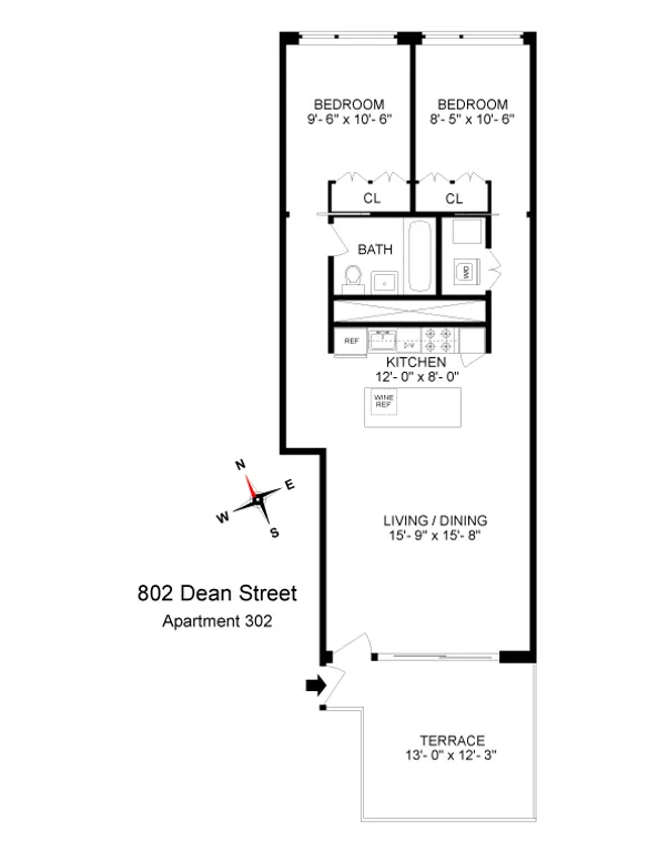 802 Dean Street, 302 | floorplan | View 9