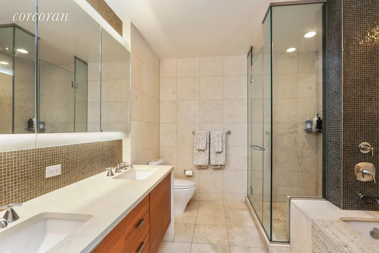 New York City Real Estate | View 70 Little West Street, 19G | Master Bathroom | View 5