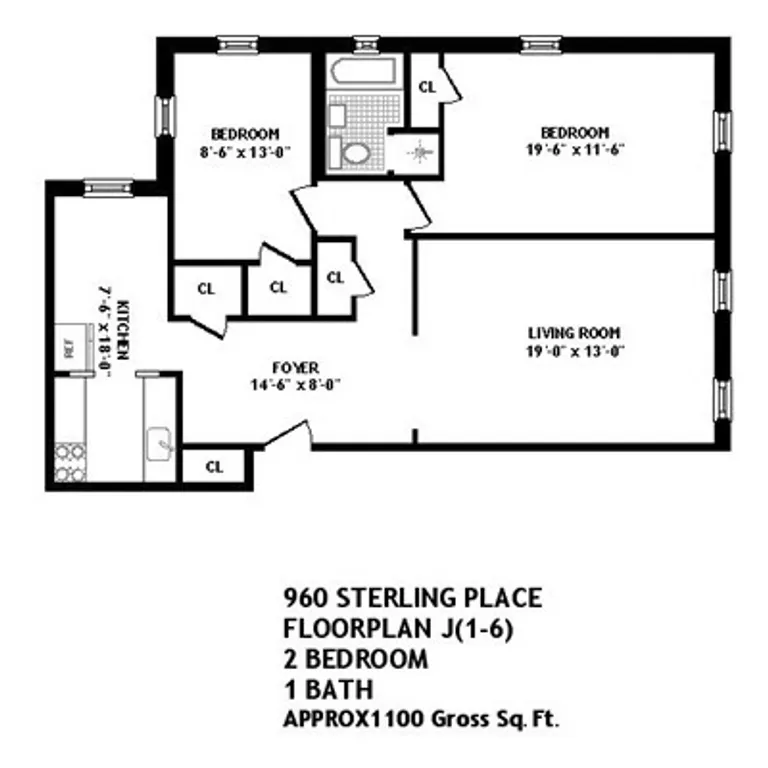960 Sterling Place, 6J | floorplan | View 5
