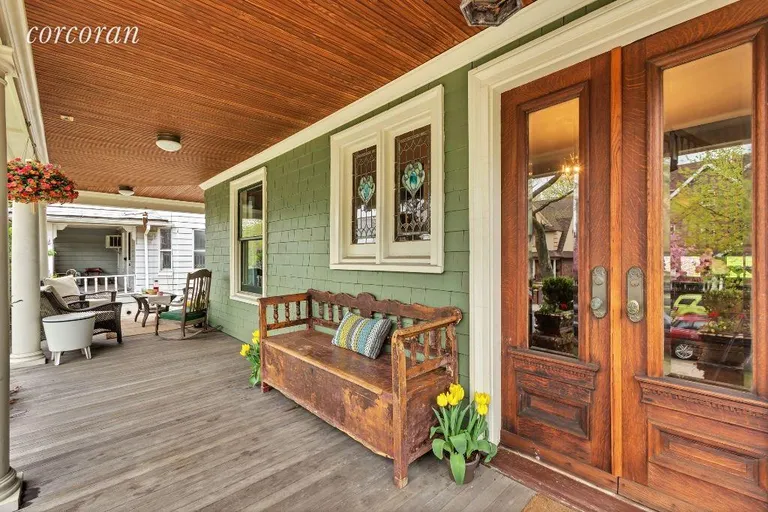 New York City Real Estate | View 237 77th Street | Charming Front Porch with Mahogany Details | View 15