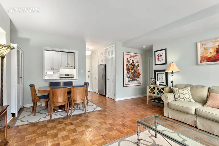 New York City Real Estate | View 239 East 79th Street, 13H | Dining area in Living Room and Breakfast Bar | View 2