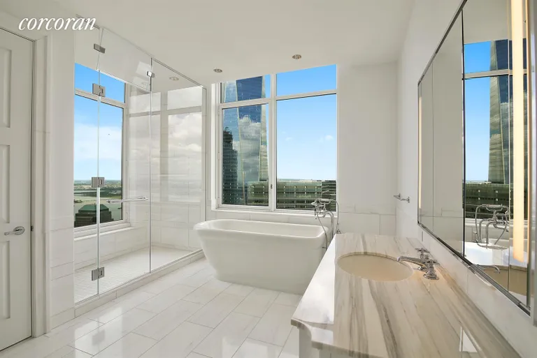 New York City Real Estate | View 30 Park Place, 73A | Master Bathroom | View 12