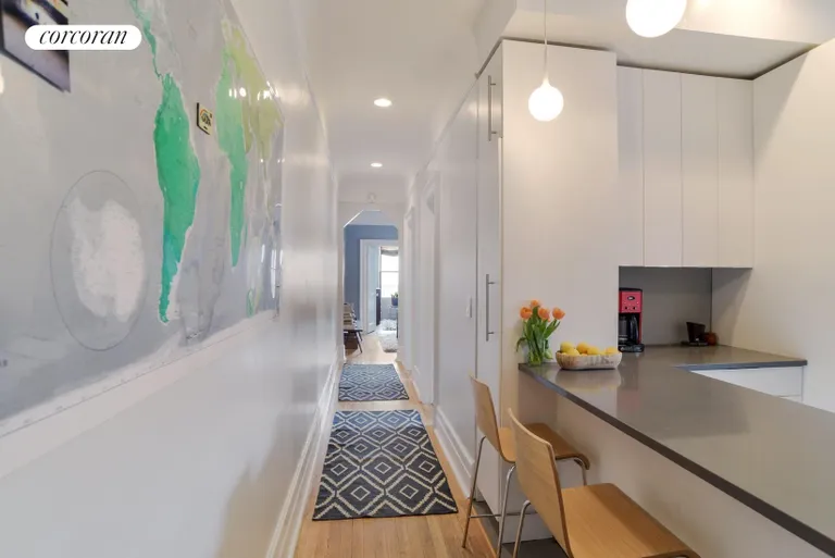 New York City Real Estate | View 10 Montgomery Place, 4D | Long hallway stylishly brings it all together | View 3