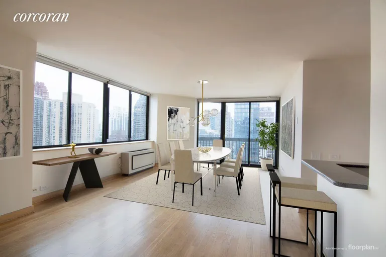 New York City Real Estate | View 330 East 75th Street, 27BC | Virtually Staged | View 6