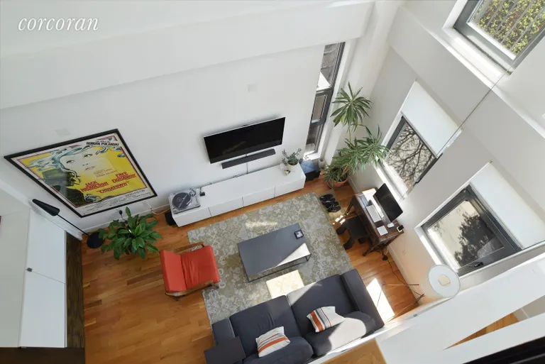 New York City Real Estate | View 267 1st Street, 8 | Living Room From Second Floor | View 2