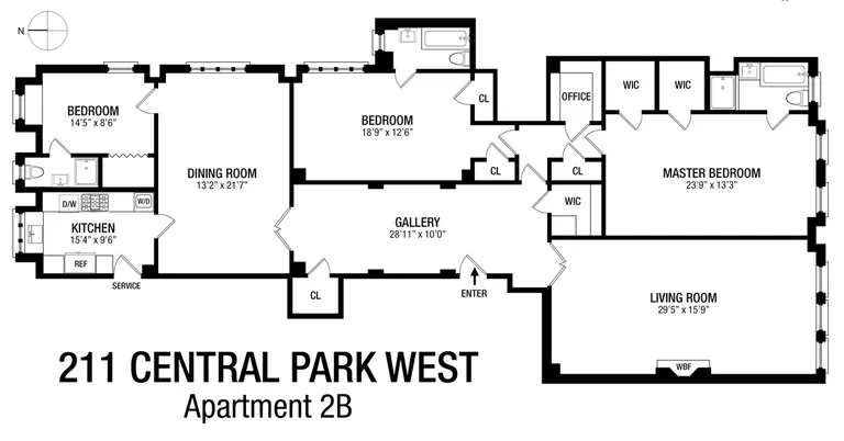 211 Central Park West, 2B | floorplan | View 12
