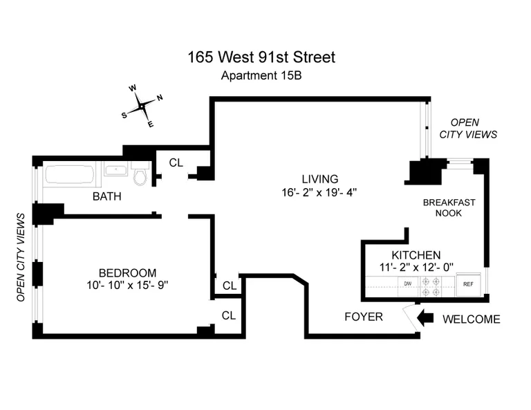 165 West 91st Street, 15B | floorplan | View 7