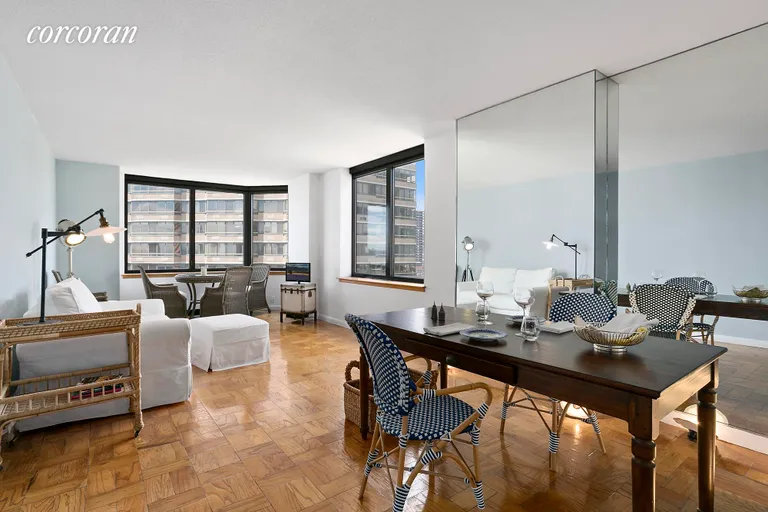 New York City Real Estate | View 415 East 37th Street, 22N | Spacious Open Dining and Living Area | View 2