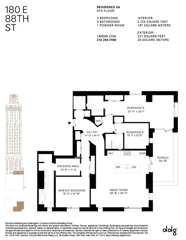 180 East 88th Street, 8A | floorplan | View 7