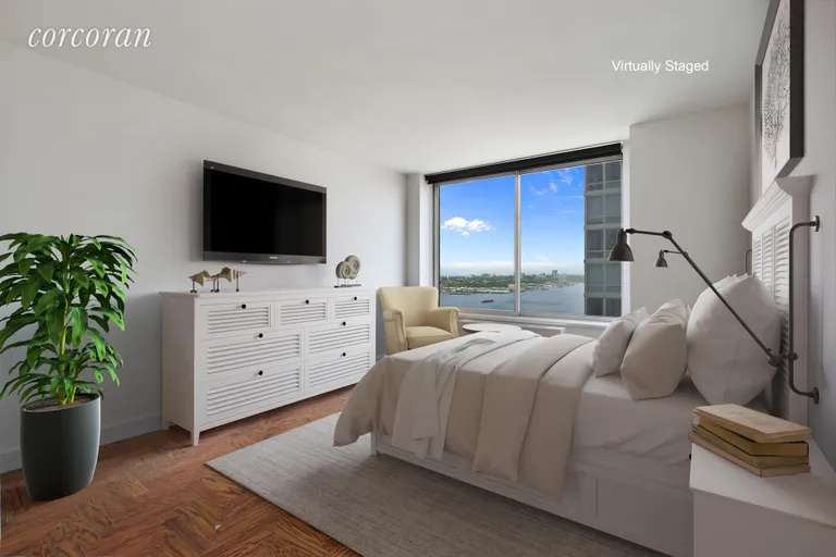 New York City Real Estate | View 200 Riverside Boulevard, 41C | Virtually Staged Master Bedroom | View 4
