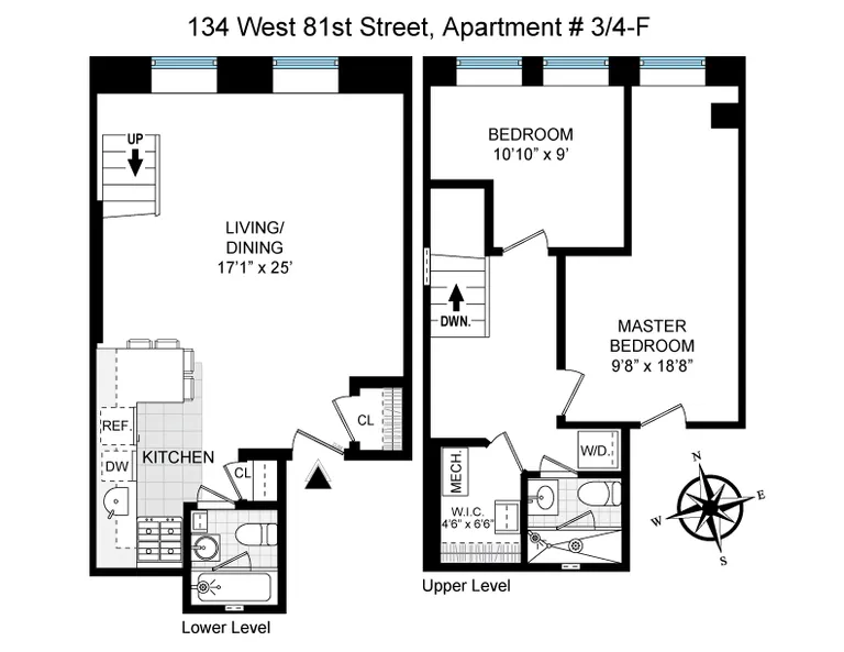 134 West 81st Street, 3F/4F | floorplan | View 8