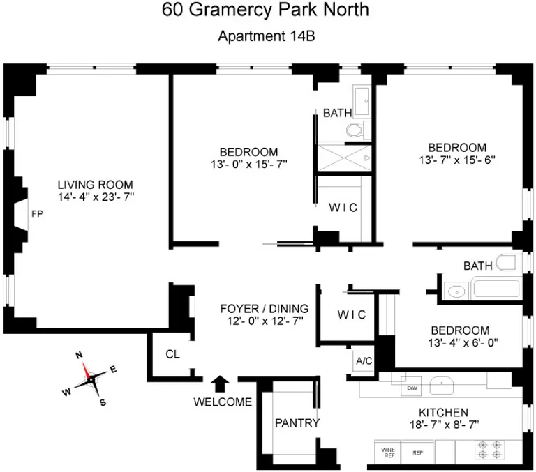 60 Gramercy Park North, 14B | floorplan | View 15