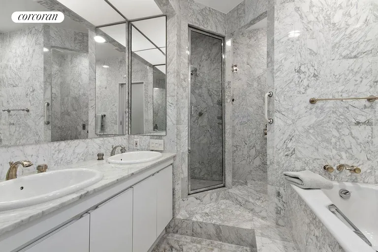 New York City Real Estate | View 101 West 79th Street, 31AB | Marble Bath | View 6
