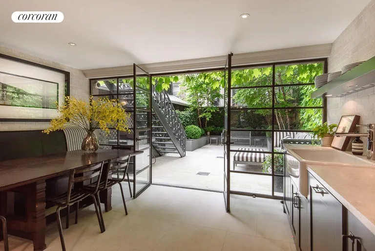 New York City Real Estate | View 33 Charles Street | Breakfast Room opens to garden | View 5