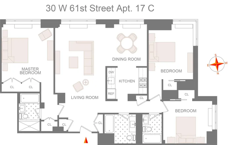 30 West 61st Street, 17C | floorplan | View 7