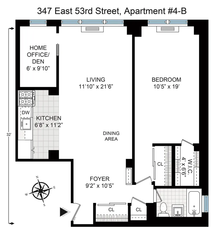 347 East 53rd Street, 4B | floorplan | View 6
