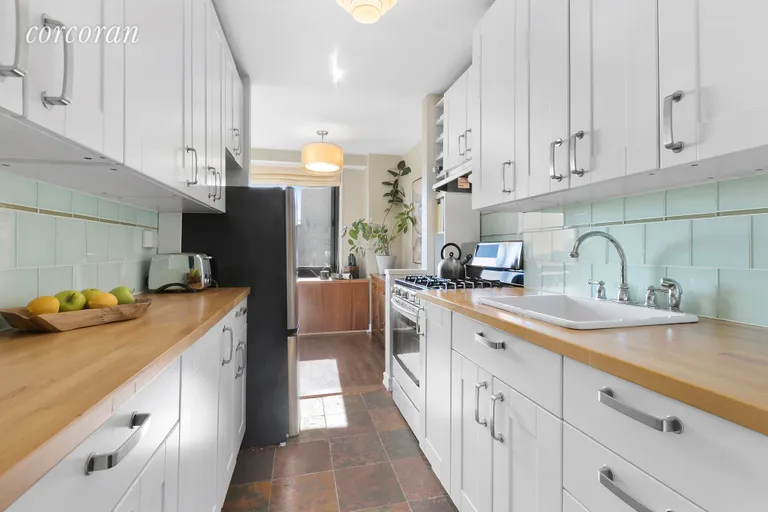New York City Real Estate | View 195 Willoughby Avenue, 1601 | Galley Kitchen w/ Ample Storage | View 4