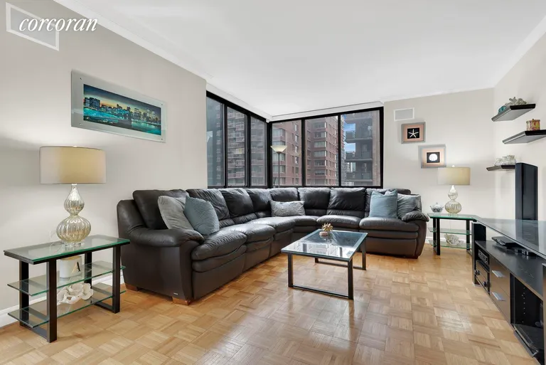 New York City Real Estate | View 250 East 40th Street, 29B | Corner living room easily converts to 3rd bedroom | View 2