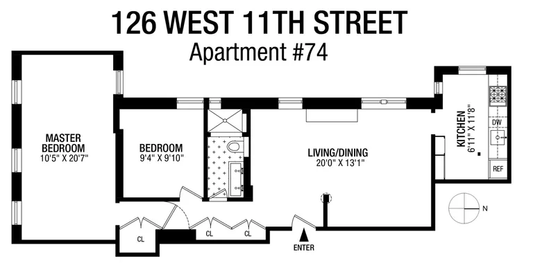 126 West 11th Street, 74 | floorplan | View 12