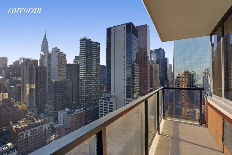 New York City Real Estate | View 255 East 49th Street, 28E | Balcony with view | View 2