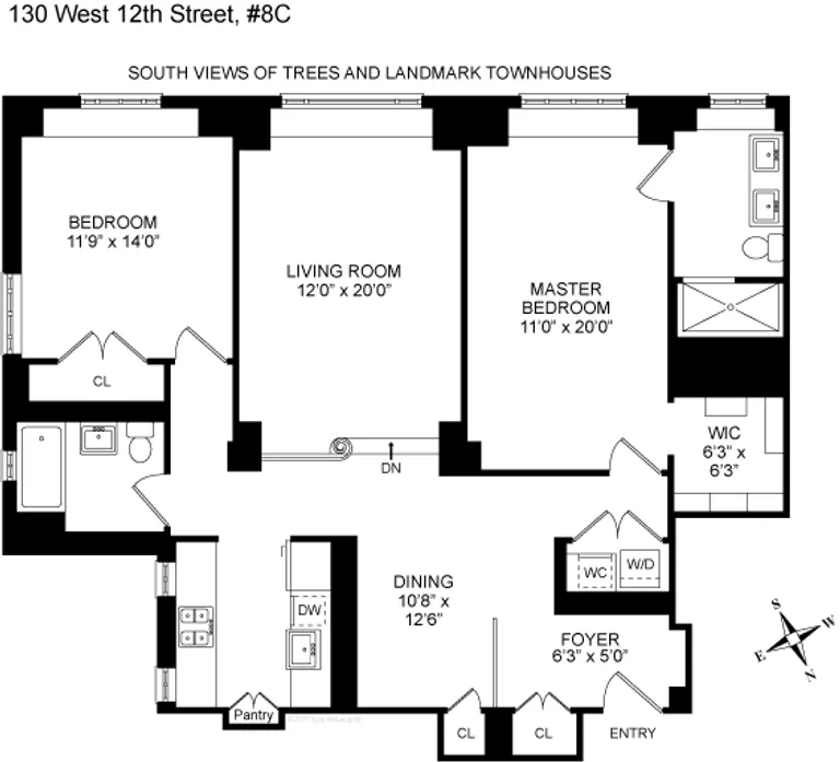 130 West 12th Street, 8C | floorplan | View 10