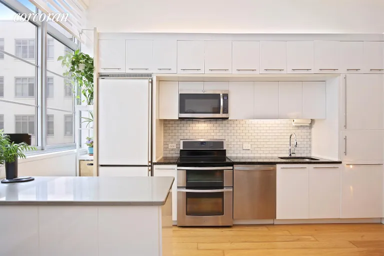 New York City Real Estate | View 27-28 Thomson Avenue, 338 | Kitchen | View 3