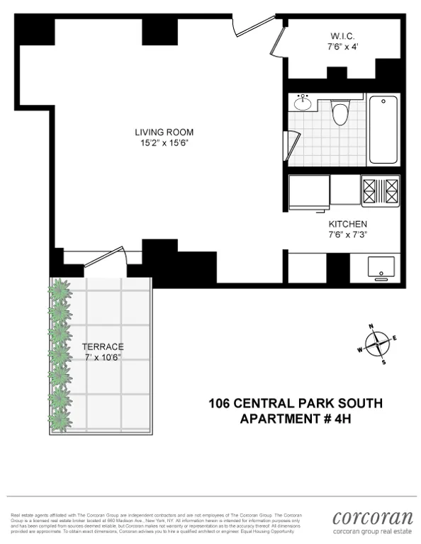 106 Central Park South, 4H | floorplan | View 6