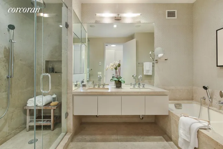New York City Real Estate | View 124 Hudson Street, 5A | Luxurious Master Bathroom | View 7