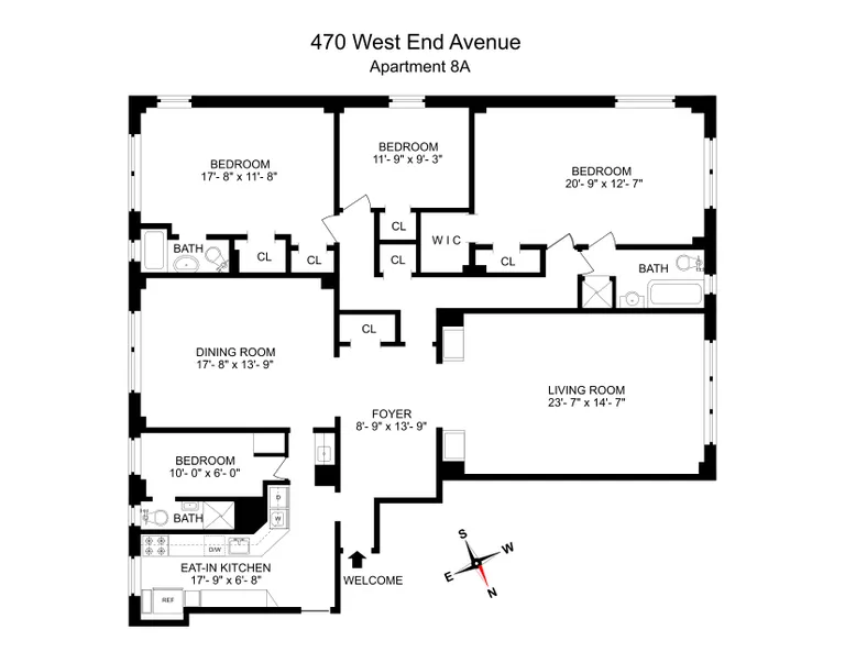 470 West End Avenue, 8A | floorplan | View 12