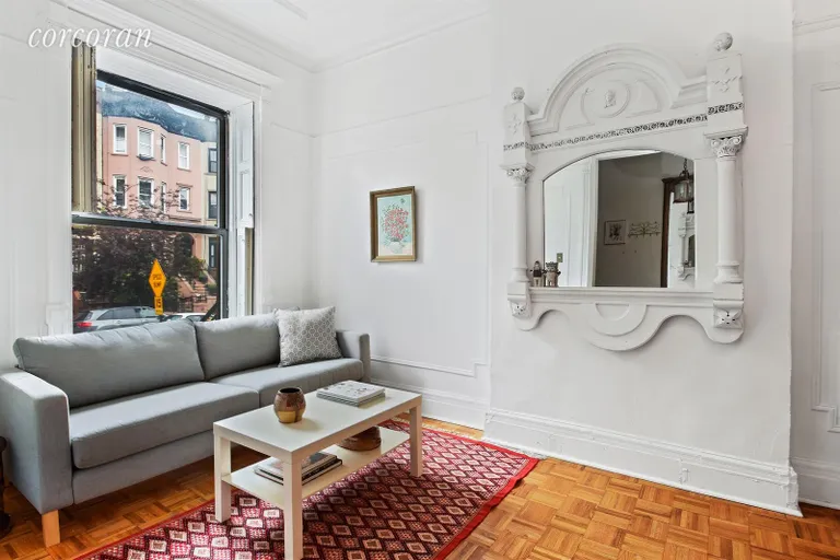 New York City Real Estate | View 582 Jefferson Avenue | Light and airy front parlor | View 3
