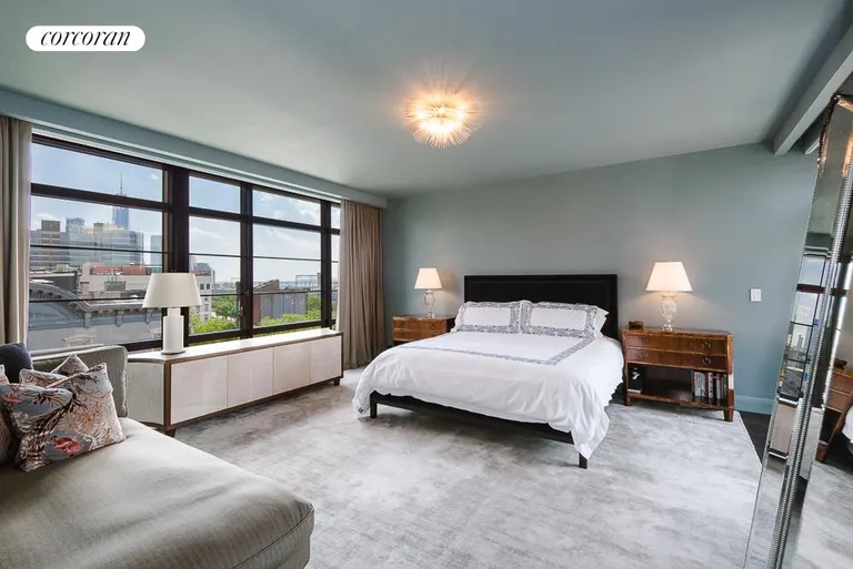 New York City Real Estate | View 150 Charles Street, 4BS | Master Bedroom with Hudson River Views | View 11