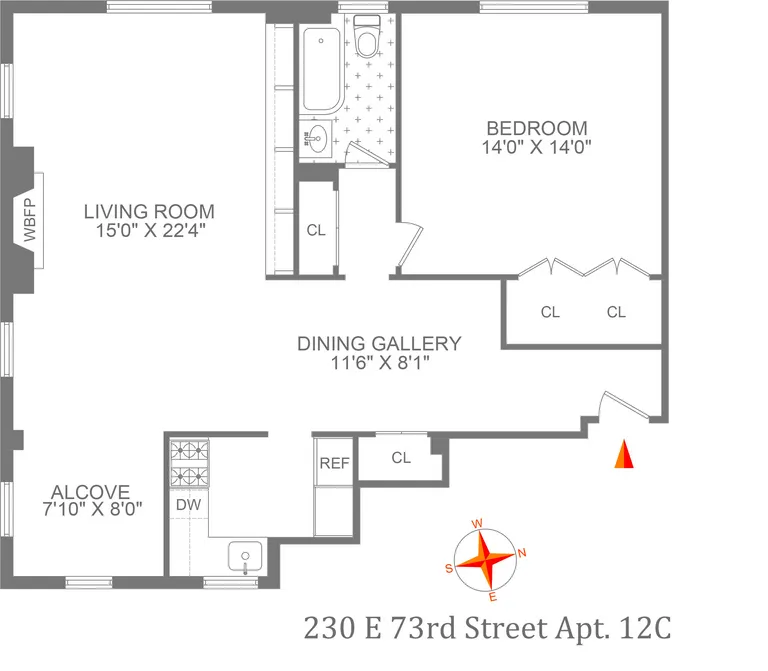 230 East 73rd Street, 12C | floorplan | View 6