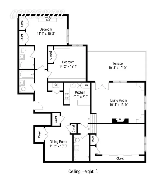 New York City Real Estate | View 203 West 90th Street, 7B | Floor Plan | View 13